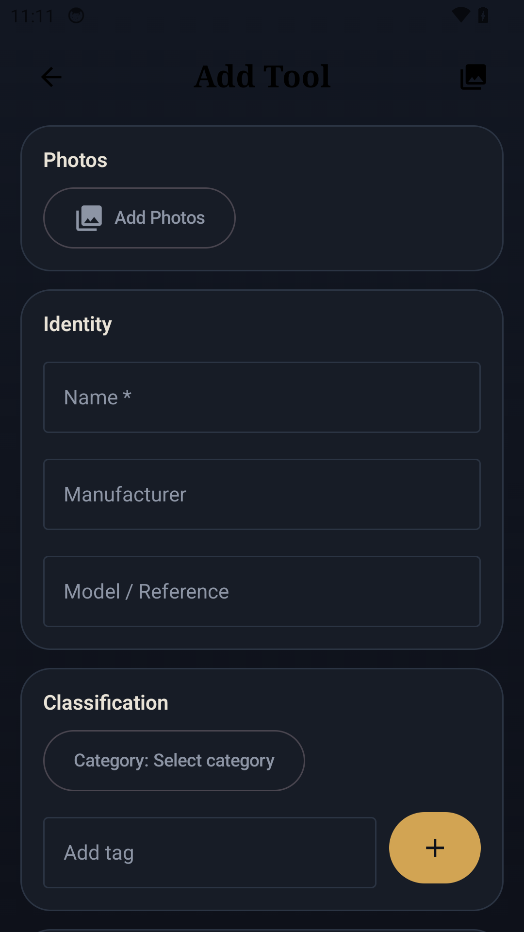 Horological Tools add tool screen